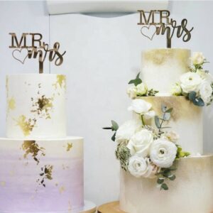 Cake Topper Mr&Mrs Auriu