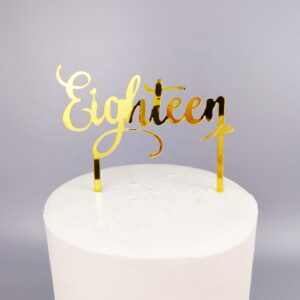 Cake Topper Eighteen Auriu