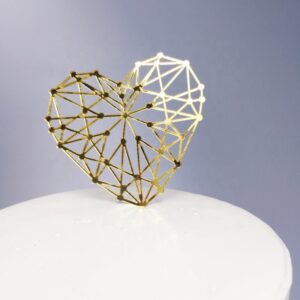 Cake Topper Heart Auriu