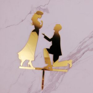 Cake Topper Vrei Sa Fii A Mea Auriu