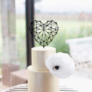 Cake Topper Heart Negru