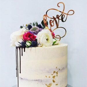 Cake Topper Love Gold