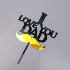 Cake Topper I Love You Dad Negru &  Auriu