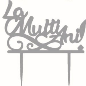 Cake Topper La Multi Ani Argintiu