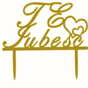 Cake Topper Te Iubesc Auriu