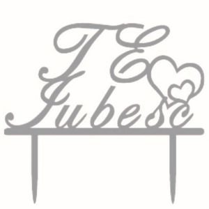 Cake Topper Te Iubesc Argintiu