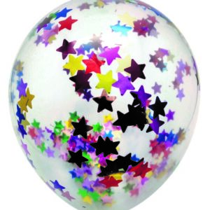 Set Baloane Cu Confetti Stelute Multicolori 5Buc 35 CM