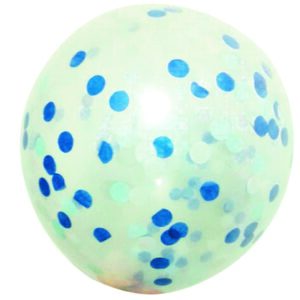 Set Baloane Cu Confetti Blue 5Buc 35 CM