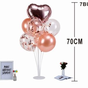 Set Baloane Latex Cu Suport Rosegold 7Buc 70Cm