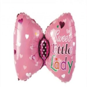 Balon Folie Papion Sweet Little Lady Roz 78*47 CM