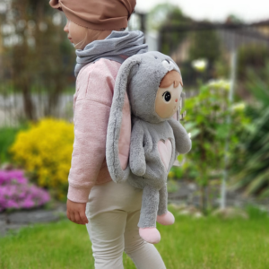 RUCSAC PERSONALIZATE METOO BUNNY 56CM – ROZ+GRI