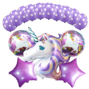 Set Baloane Unicorn Mov 15Buc