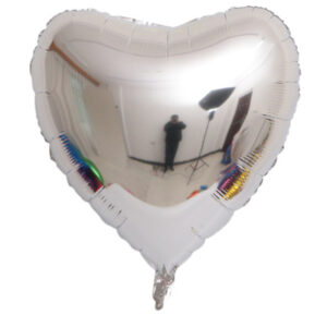 Balon Folie Inima Argintiu 25Cm