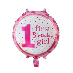 Balon Folie 1 First Birthday Girl Roz 45Cm