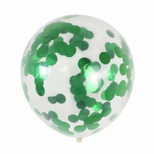 Balon Latex Cu Confetti Verde 30CM