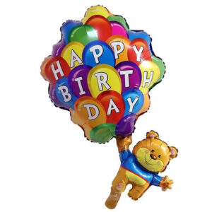 Balon Folie Happy Birthday – Ursulet 80Cm